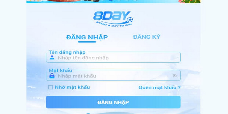 Đăng nhập 8day bước 2